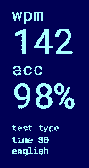 142 WPM, 98% Accuracy